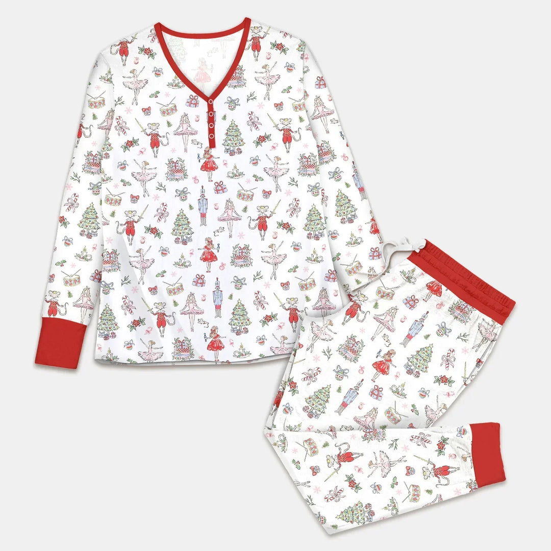 Sweet Nutcracker Holiday Matching Mom And Baby Bamboo Women Pajama Set