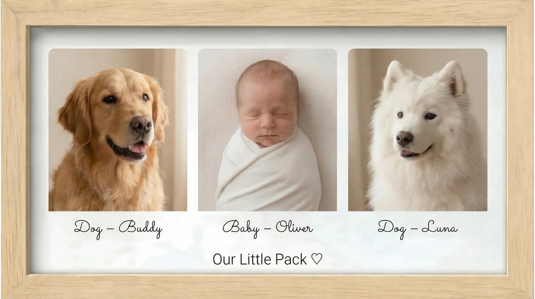 Baby & Dog Memory Picture Frame