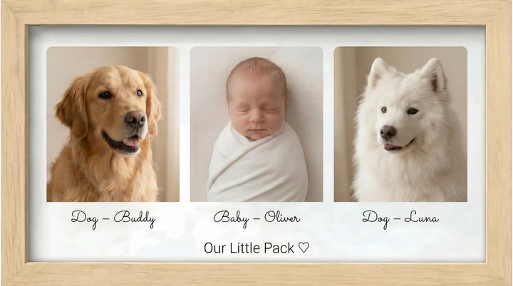 Baby & Dog Memory Picture Frame