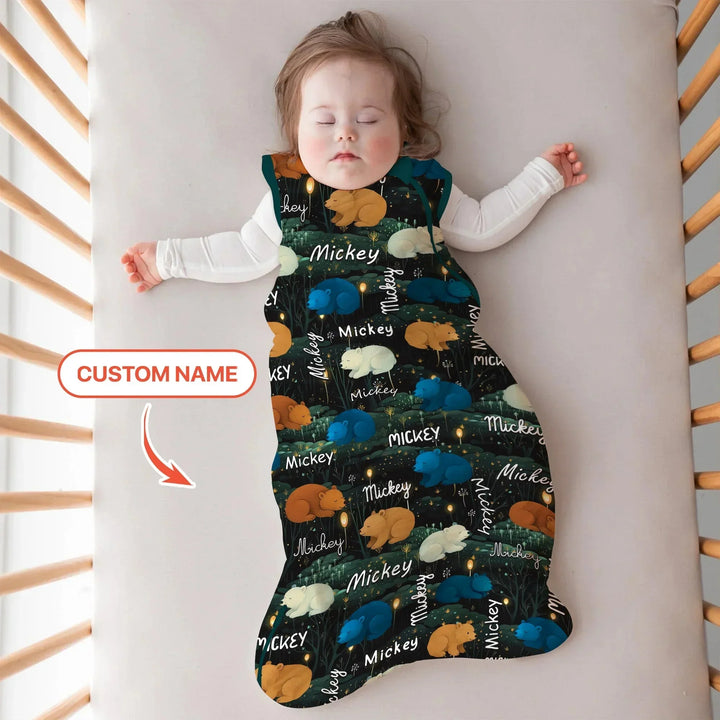 Woodland Whimsy Custom Name Sleep Bag , Woodland Whimsy Custom Name Sleep Bag - XS / 0.5 TOG