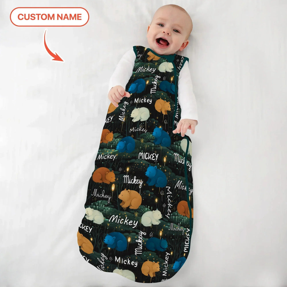 Woodland Whimsy Custom Name Sleep Bag , Woodland Whimsy Custom Name Sleep Bag - XS / 0.5 TOG