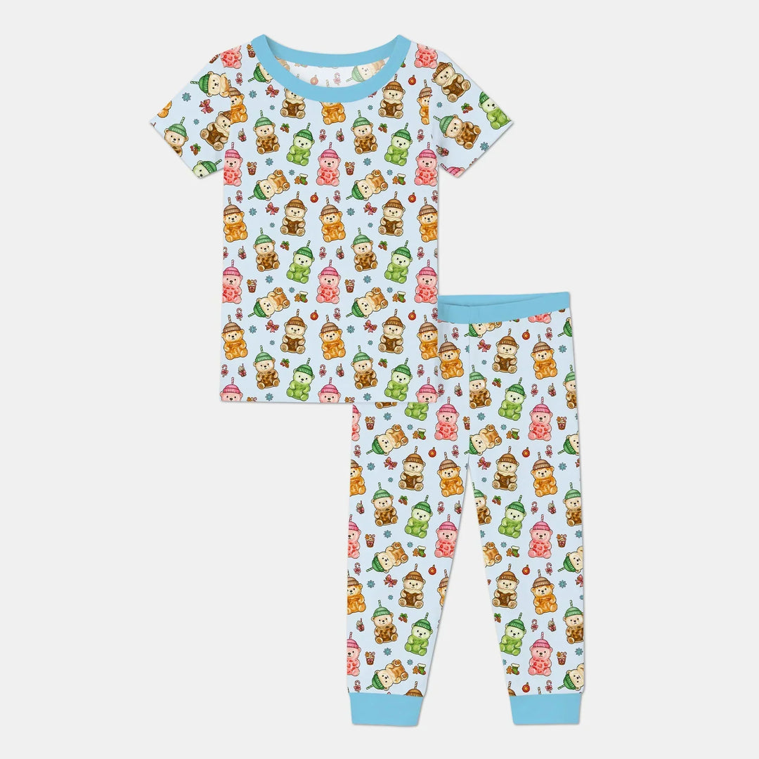 Holiday Bear Cup Bamboo Two Piece Short Sleeve Pajama Set
