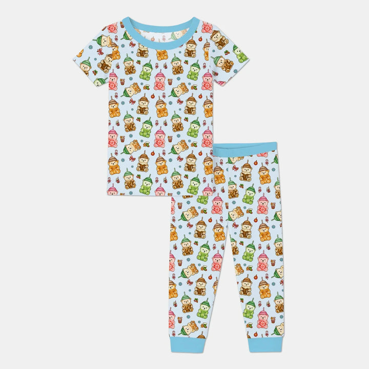 Holiday Bear Cup Bamboo Two Piece Short Sleeve Pajama Set