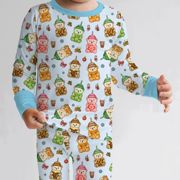 Holiday Bear Cup Bamboo Two Piece Long Sleeve Pajama Set