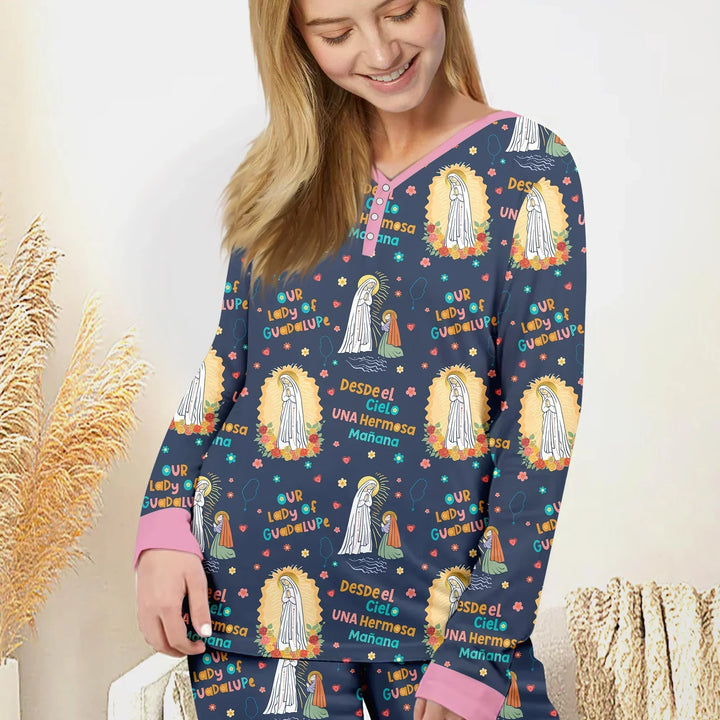 Maria Our Lady Of Guadalupe Bamboo Women Pajama Set