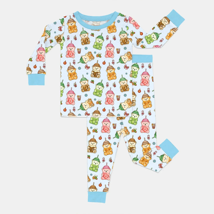 Holiday Bear Cup Bamboo Two Piece Long Sleeve Pajama Set