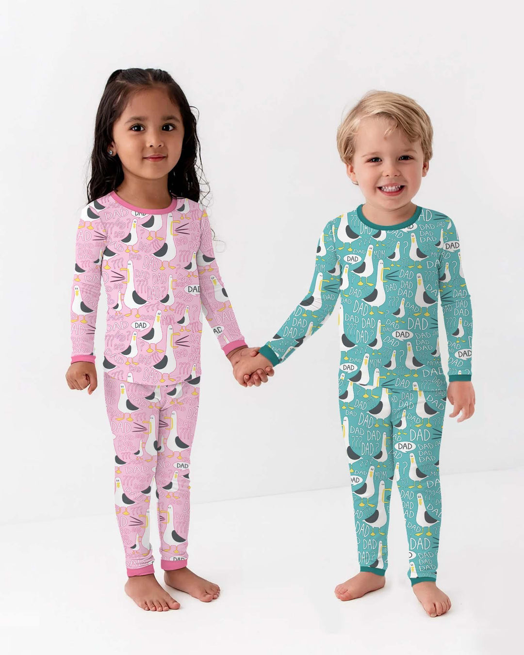 Funny Seagull DAD Bamboo Two Piece Long Sleeve Pajama Set