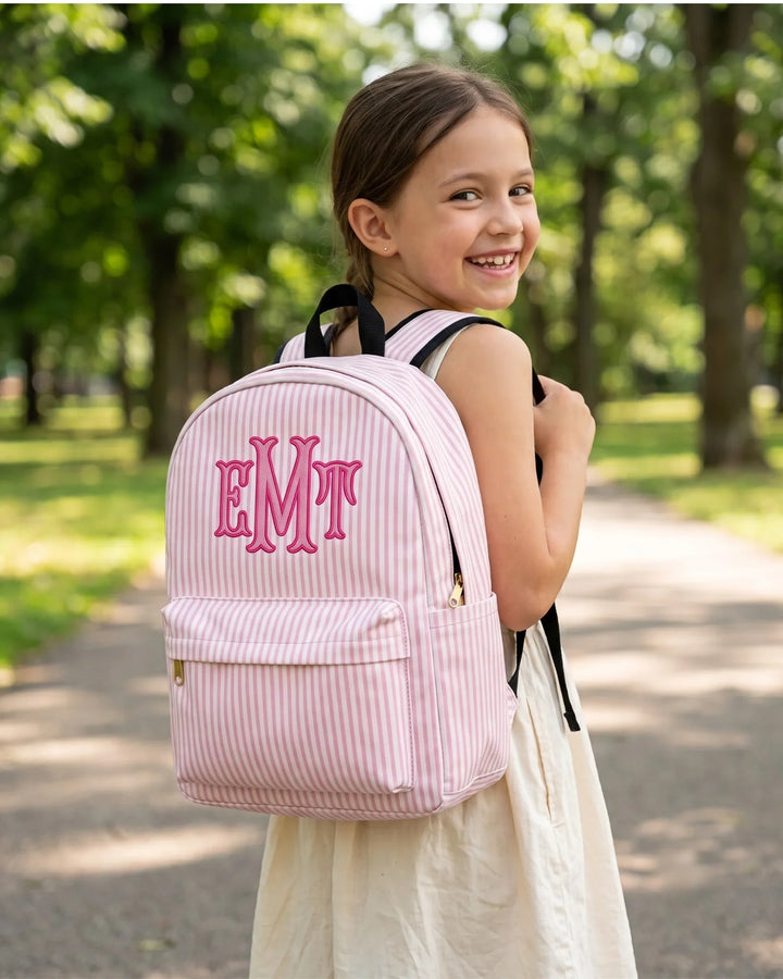 Custom Monogram Text Embroidered Backpack