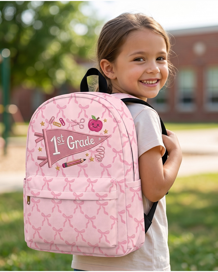 1ST Grade Level Pennant Embroidered Backpack