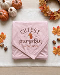 Personalized Pumpkin Patch Embroidered Bamboo Blanket