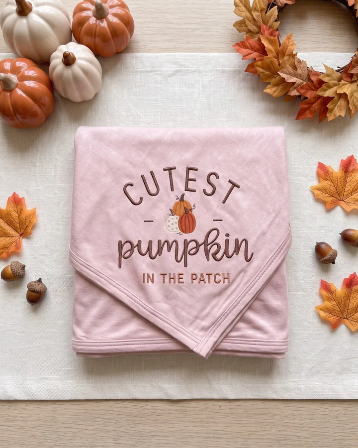 Personalized Pumpkin Patch Embroidered Bamboo Blanket