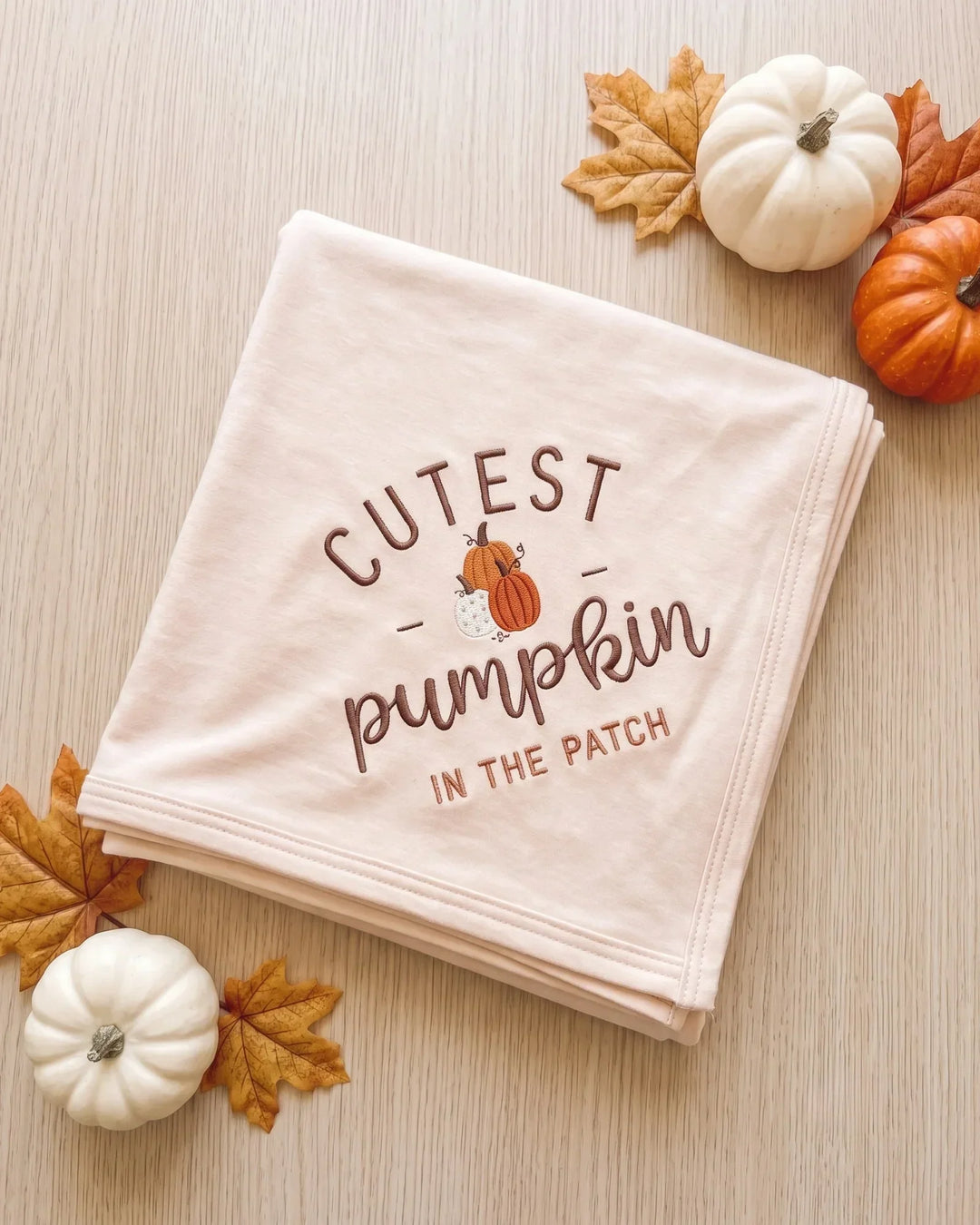 Personalized Pumpkin Patch Embroidered Bamboo Blanket