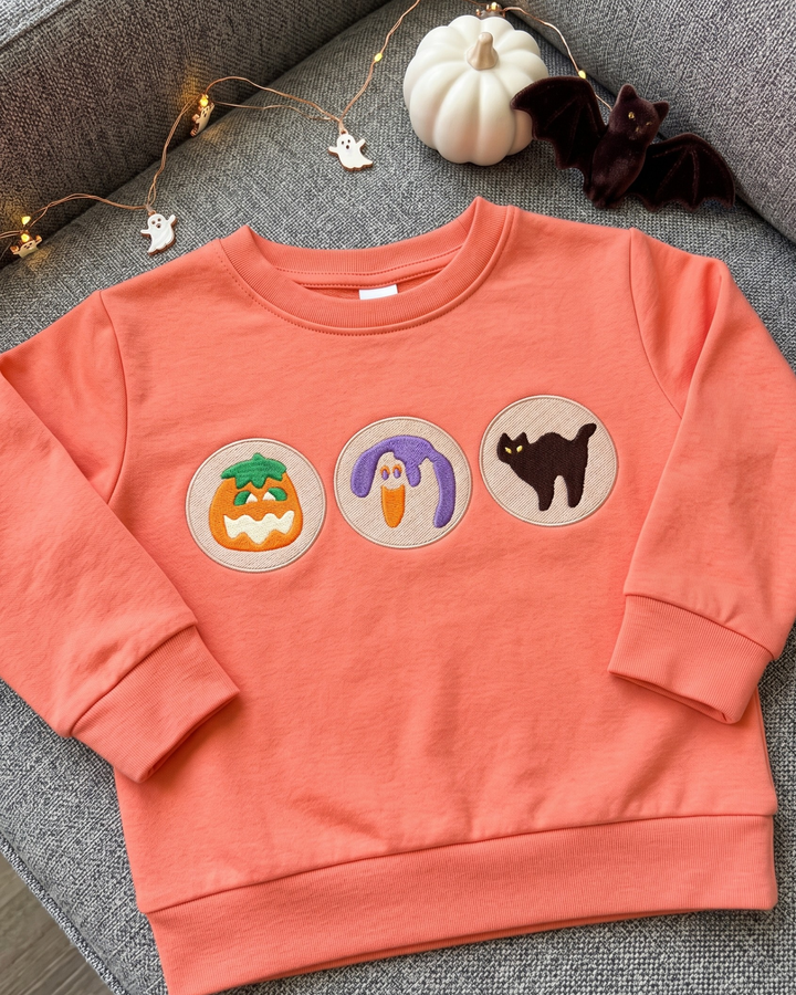 Spooky Biscuits Embroidered Bamboo Crewneck Sweatshirt