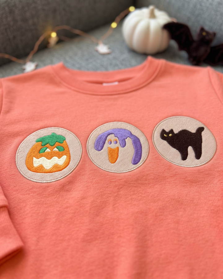 Spooky Biscuits Embroidered Bamboo Crewneck Sweatshirt