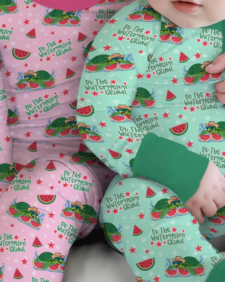 Watermelon Turtle Family Matching Bamboo Convertible Zippy