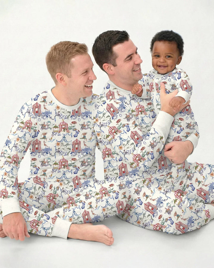 Vintage Lousiana Circus Toile Family Matching Bamboo Men's Pajama Set