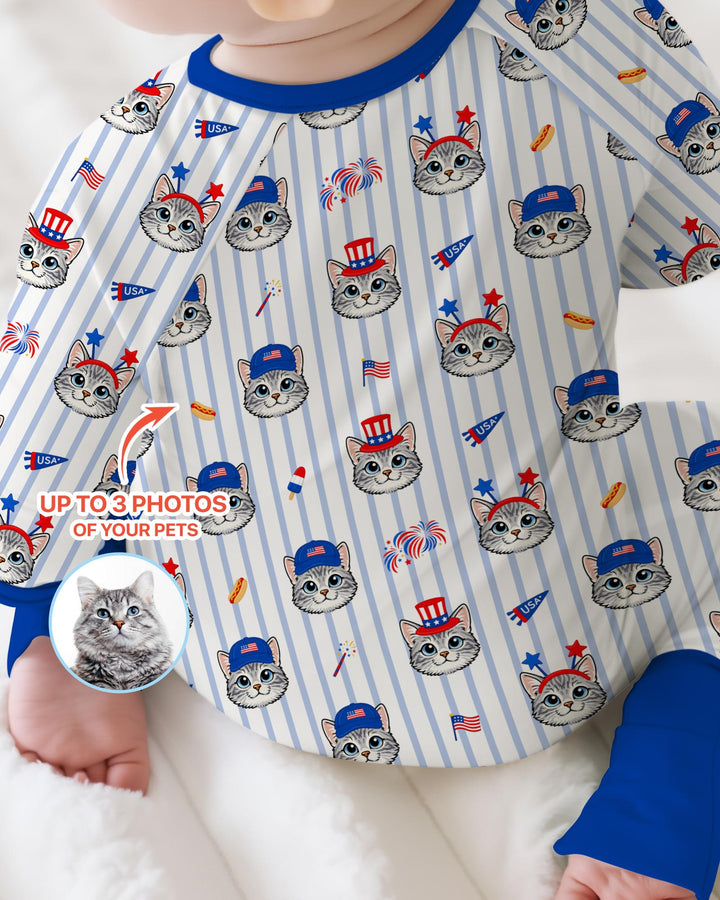 Custom Pet Image 4th of July Family Matching Bamboo Convertible Zippy