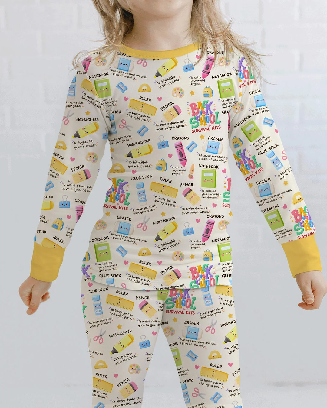 Back To School Survival Kit Bamboo Two Piece Long Sleeve Pajama Set