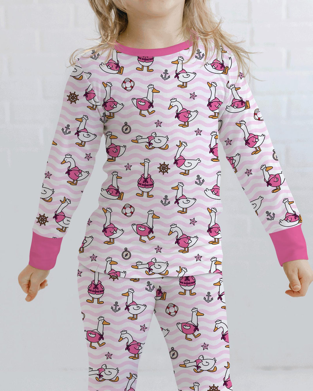 Silly Goose Sailor Bamboo Two Piece Long Sleeve Pajama Set