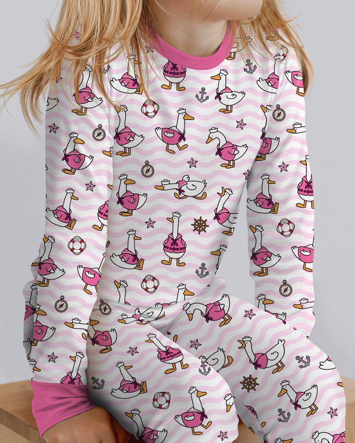 Silly Goose Sailor Bamboo Two Piece Long Sleeve Pajama Set