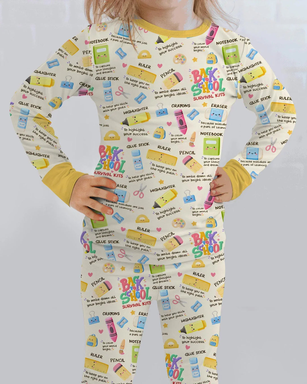 Back To School Survival Kit Bamboo Two Piece Long Sleeve Pajama Set