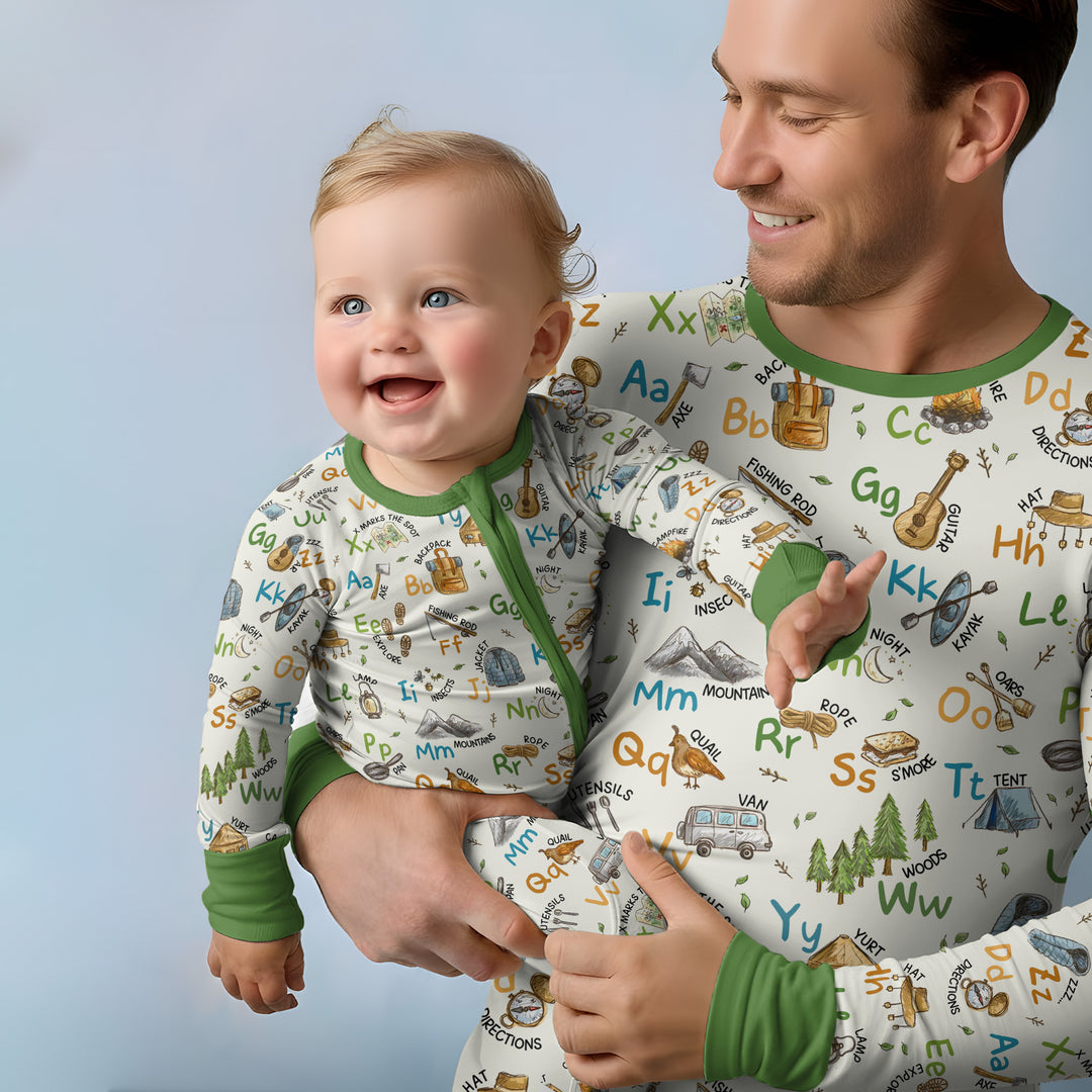 Adventure Alphabet ABCs Summer Camp Bamboo Men's Pajama Set