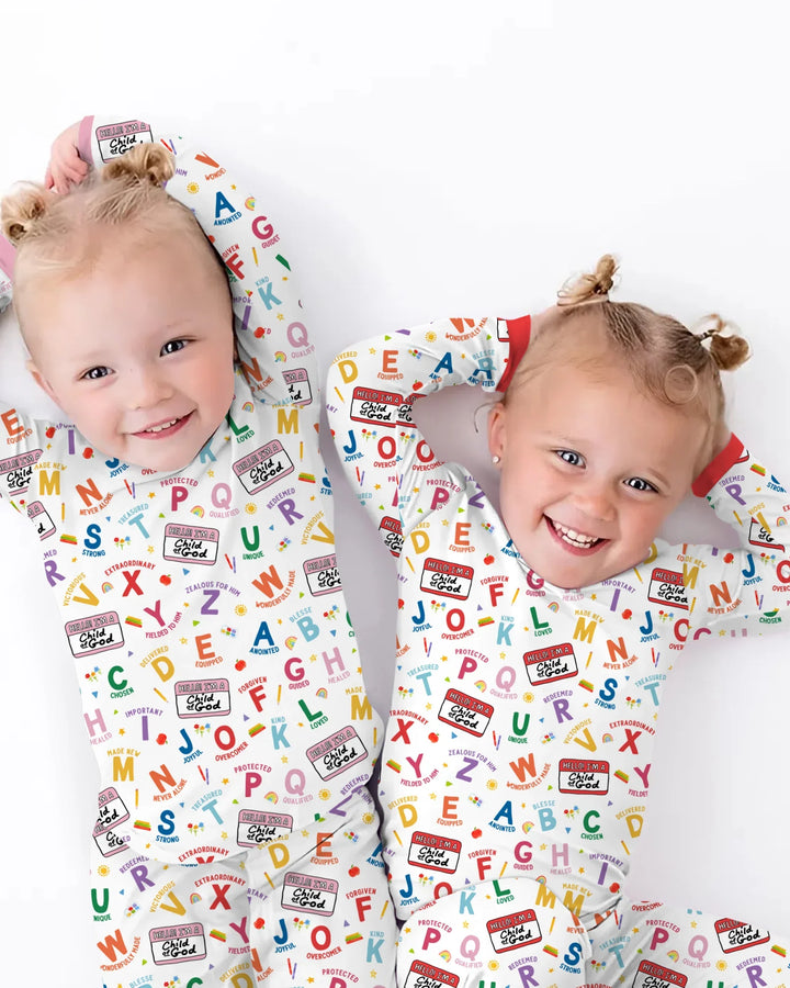 I'm A Child Of God ABCs Bamboo Two Piece Long Sleeve Pajama Set