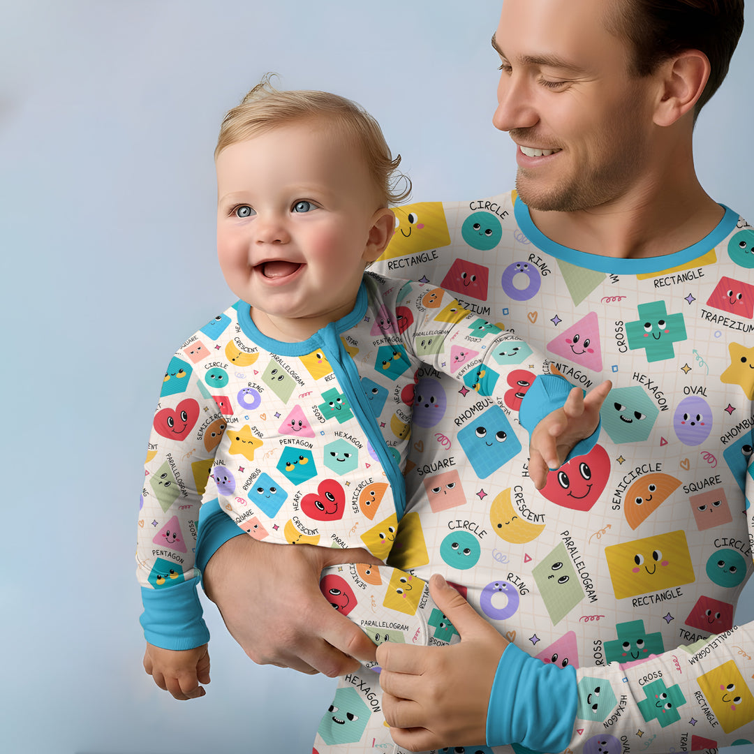 Happy Shape Squad Family Matching Bamboo Men's Pajama Set
