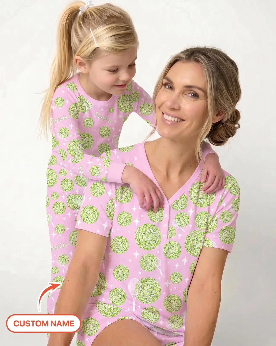 Tennis Disco Girl Party Matching Bamboo Women Pajama Set