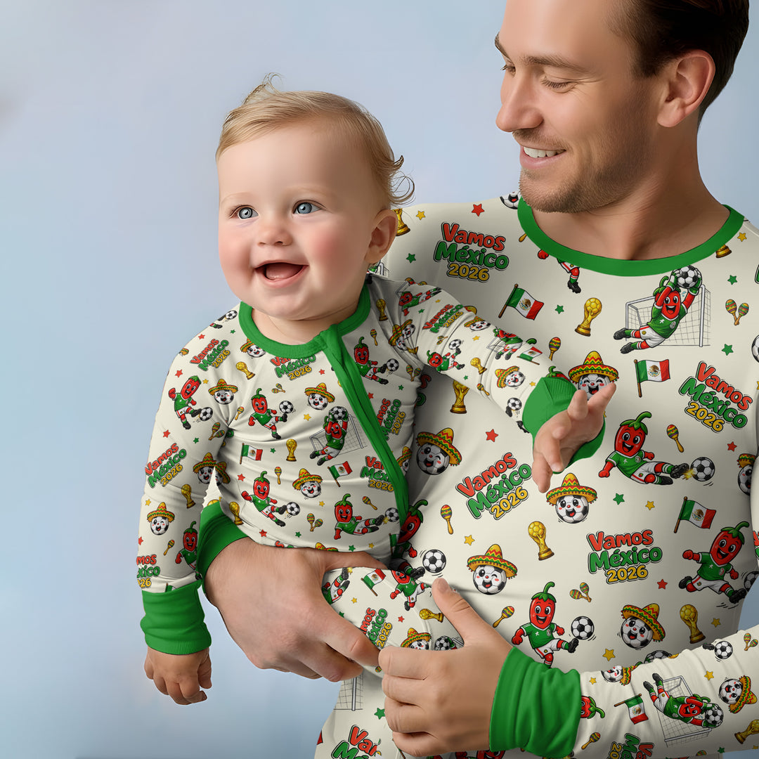 Cartoon World Soccer Vamos Mexico Family Matching Bamboo Convertible Zippy