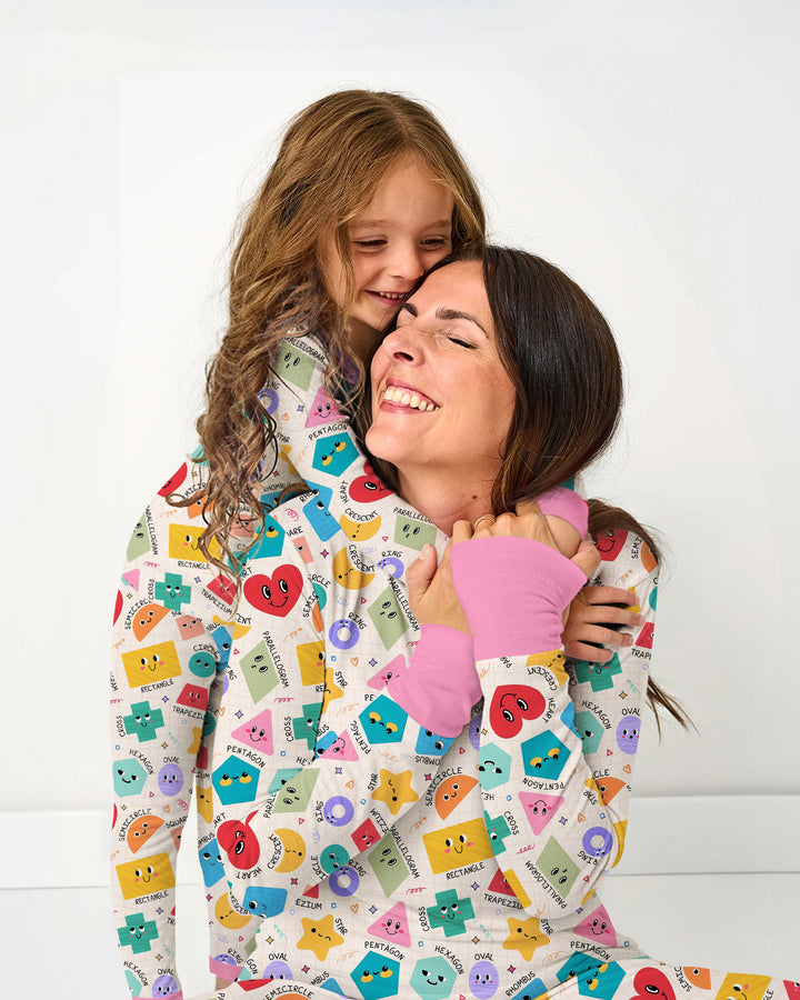 Happy Shape Squad Family Matching Bamboo Two Piece Long Sleeve Pajama Set