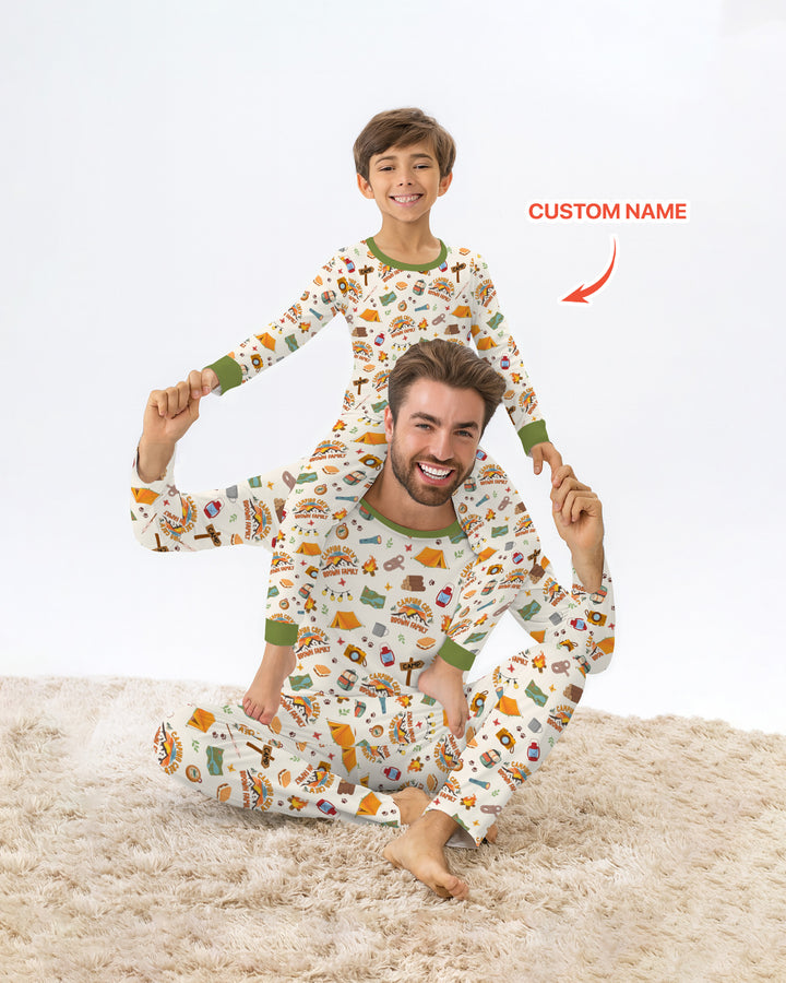 Custom Name Camping Crew Family Matching Bamboo Shorty Zippy