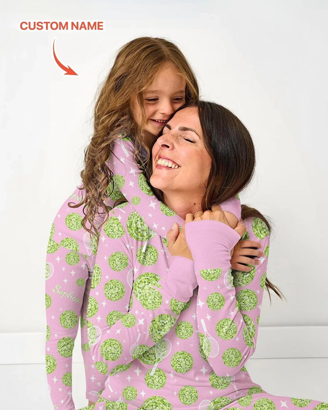 Tennis Disco Girl Party Matching Bamboo Two Piece Long Sleeve Pajama Set