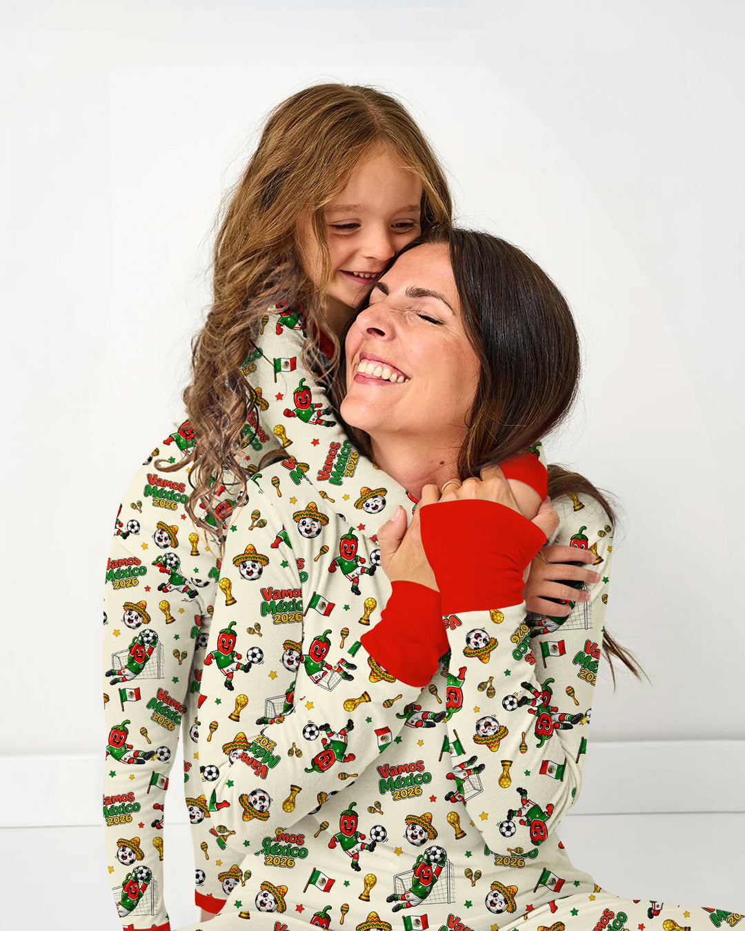 Cartoon World Soccer Vamos Mexico Family Matching Bamboo Women Pajama Set