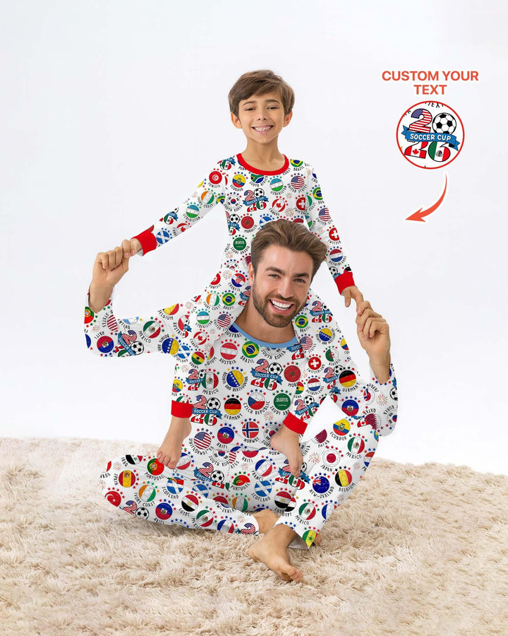 The World Plays Here 2026 Soccer Tour Bamboo Men's Pajama Set