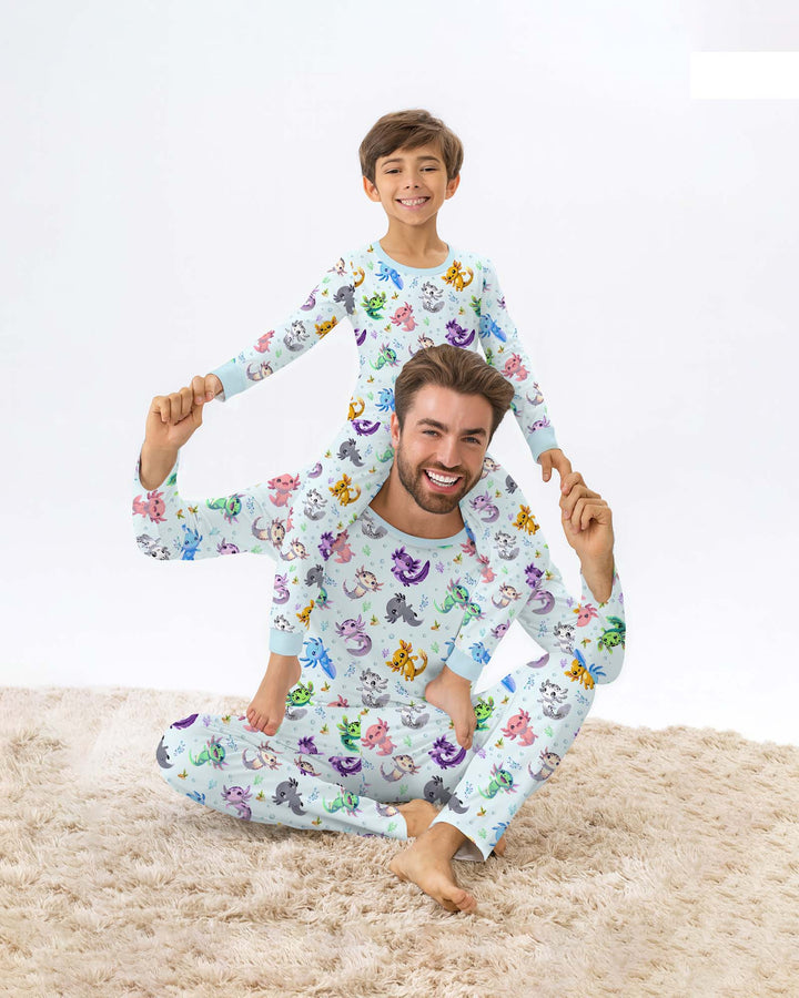I Love You Axolotl Bamboo Two Piece Long Sleeve Pajama Set