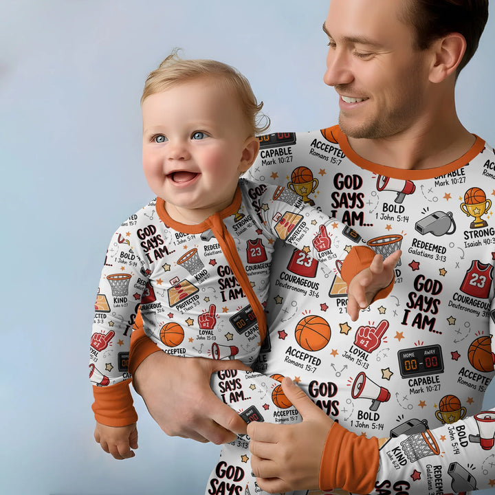 Basketball God Says I Am Bamboo Men's Pajama Set