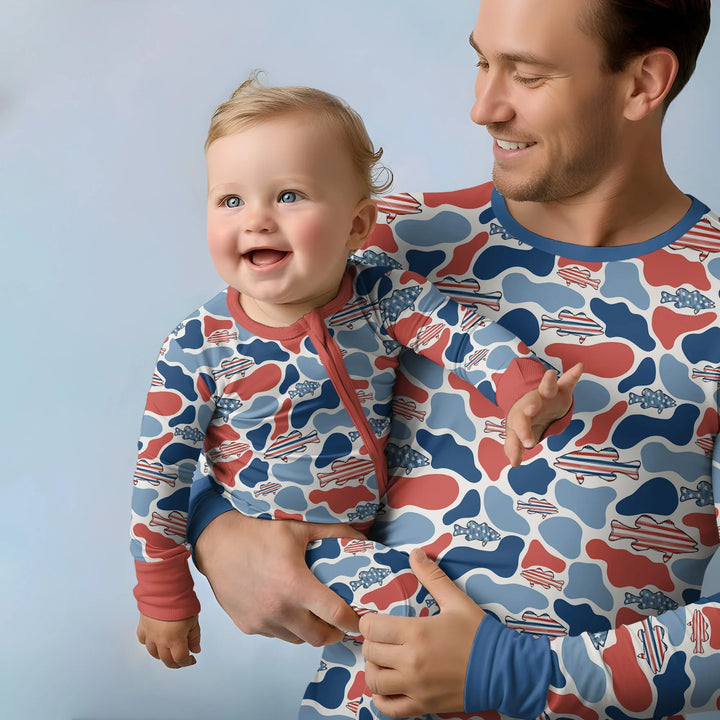 Reel America Daddy & Me Matching Bamboo Men's Pajama Set