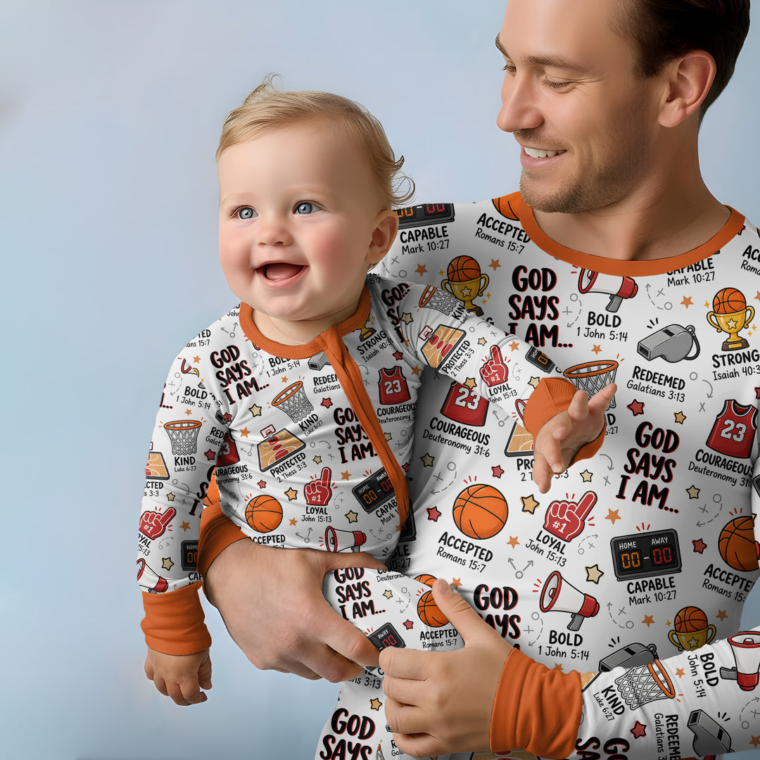Basketball God Says I Am Bamboo Two Piece Short Sleeve Shorts Pajama Set
