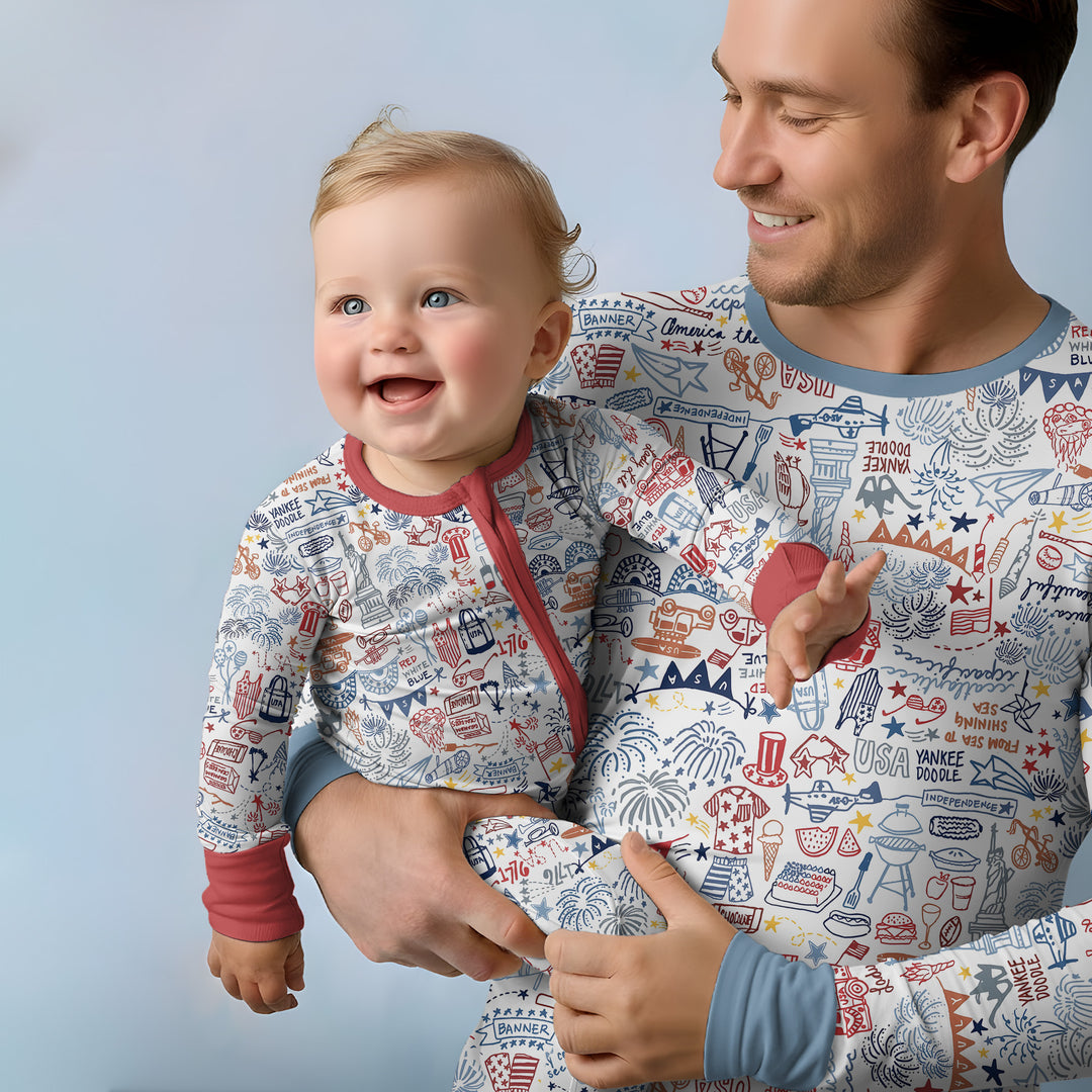 Liberty Doodle 250th Family Matching Bamboo Men's Pajama Set