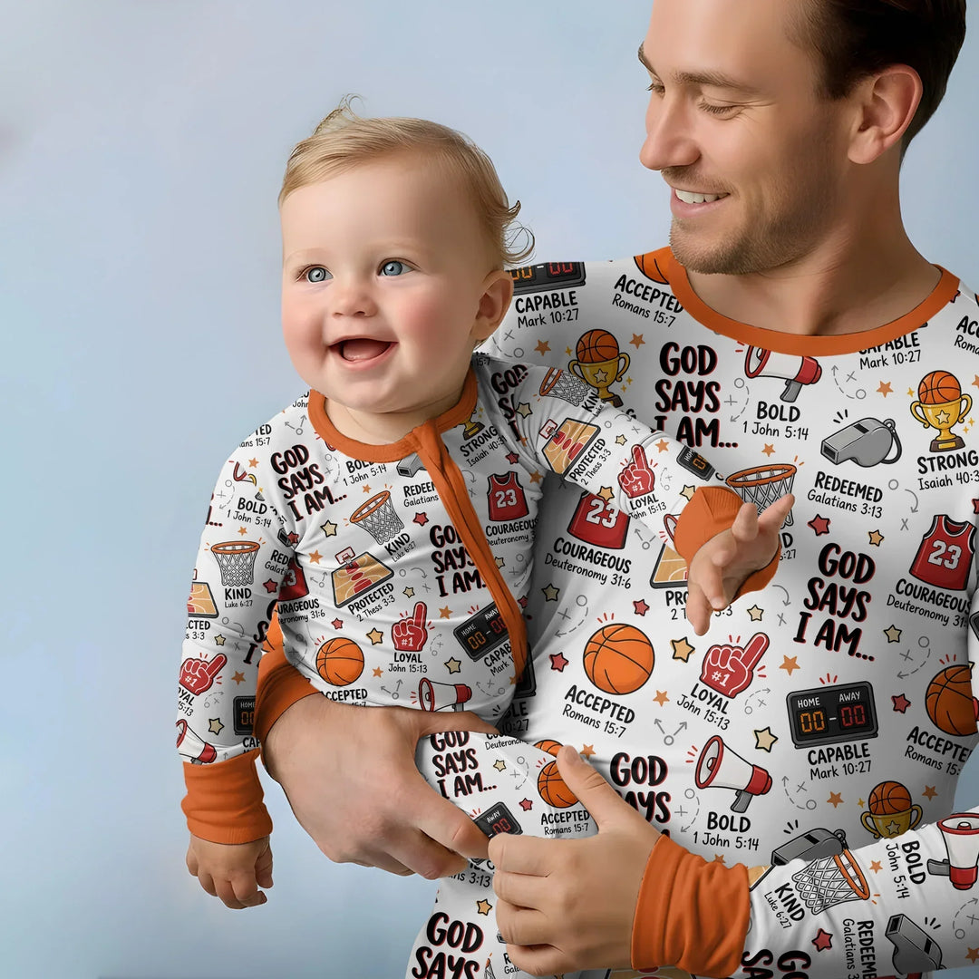 Basketball God Says I Am Bamboo Two Piece Short Sleeve Pajama Set