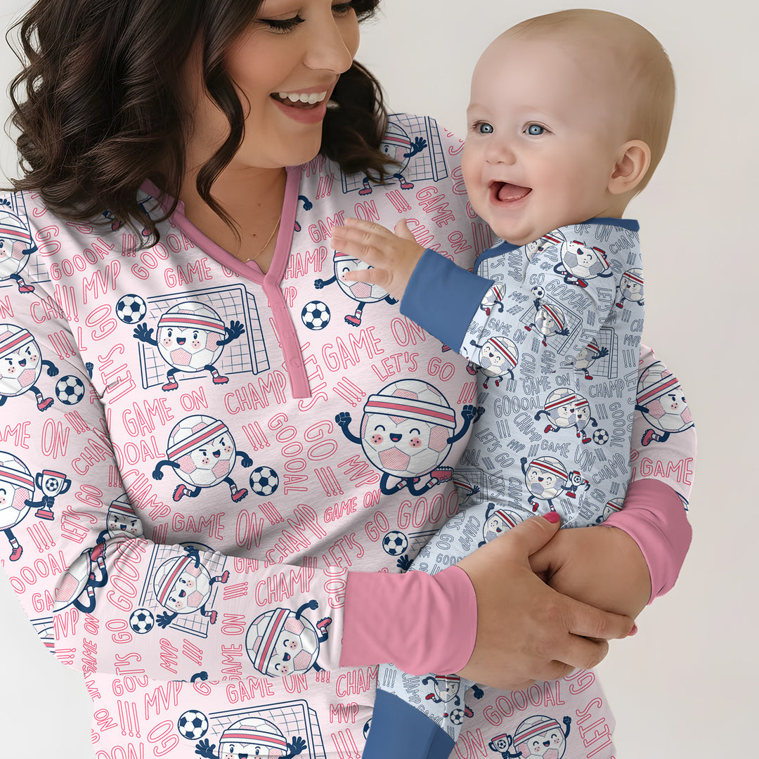 Happy Soccer Ball Family Matching Bamboo Convertible Zippy