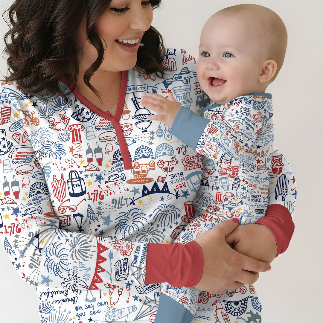 Liberty Doodle 250th Family Matching Bamboo Women Pajama Set