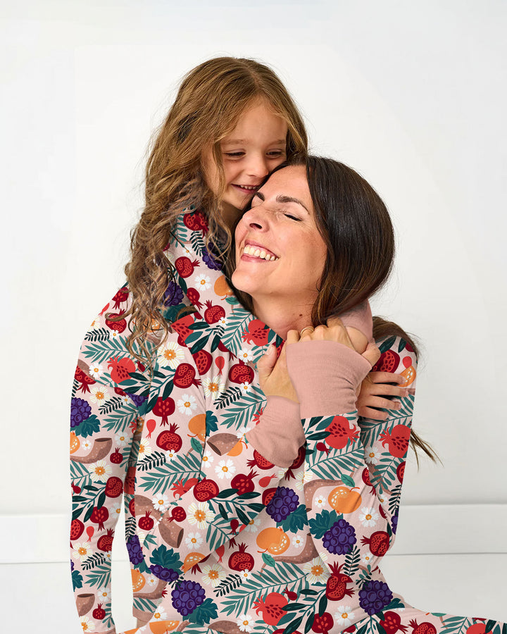Pomegranate Blessings Night Family Matching Bamboo Women Pajama Set