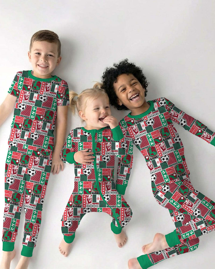World Soccer Vamos Mexico Bamboo Two Piece Long Sleeve Pajama Set