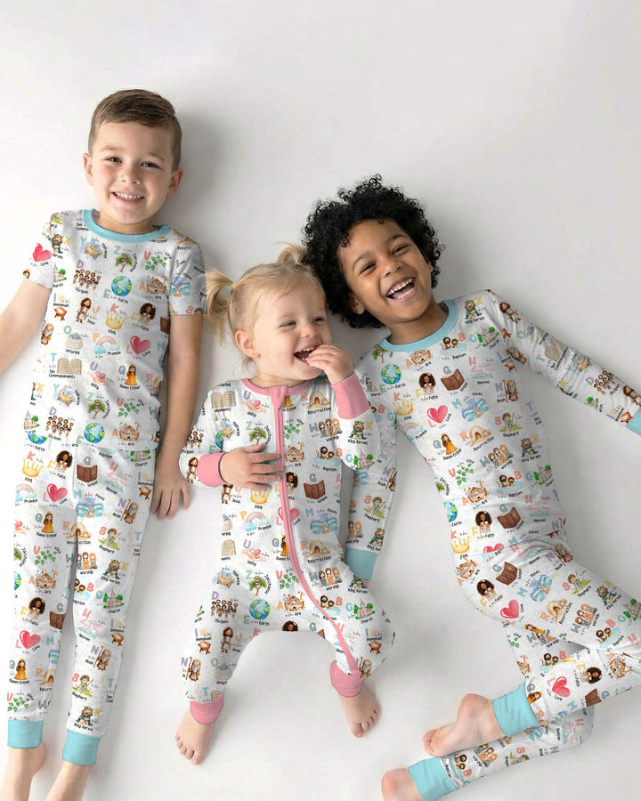 Bible ABC Alphabet Bamboo Shorty Zippy