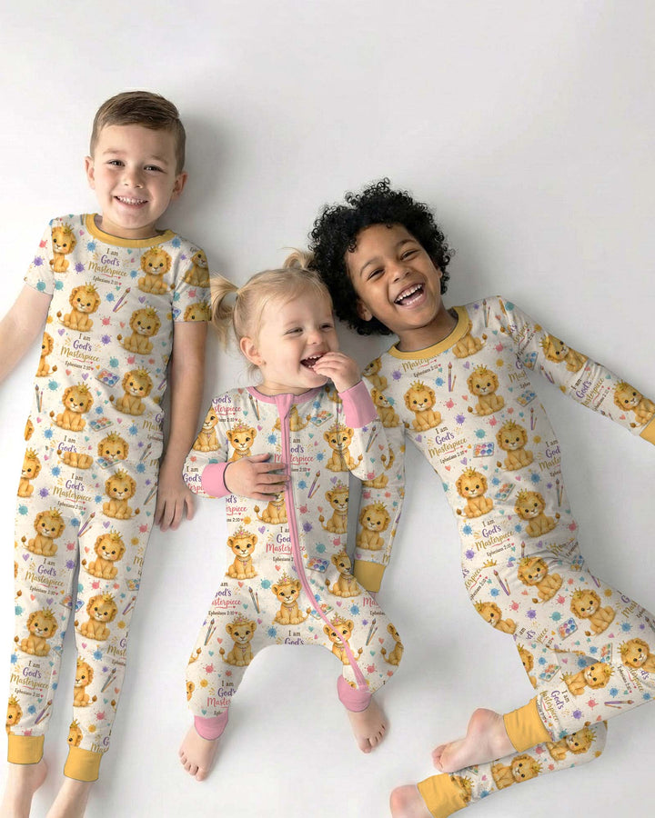I Am God's Masterpiece Two Piece Short Sleeve Shorts Pajama Set