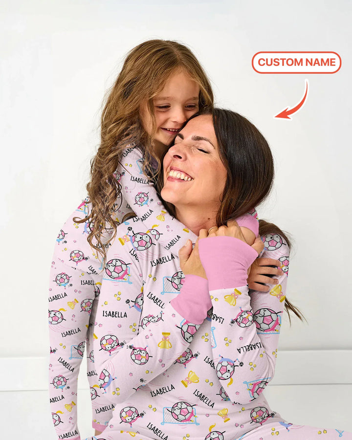 Custom Name Soccer Dad Team Matching Bamboo Women Pajama Set