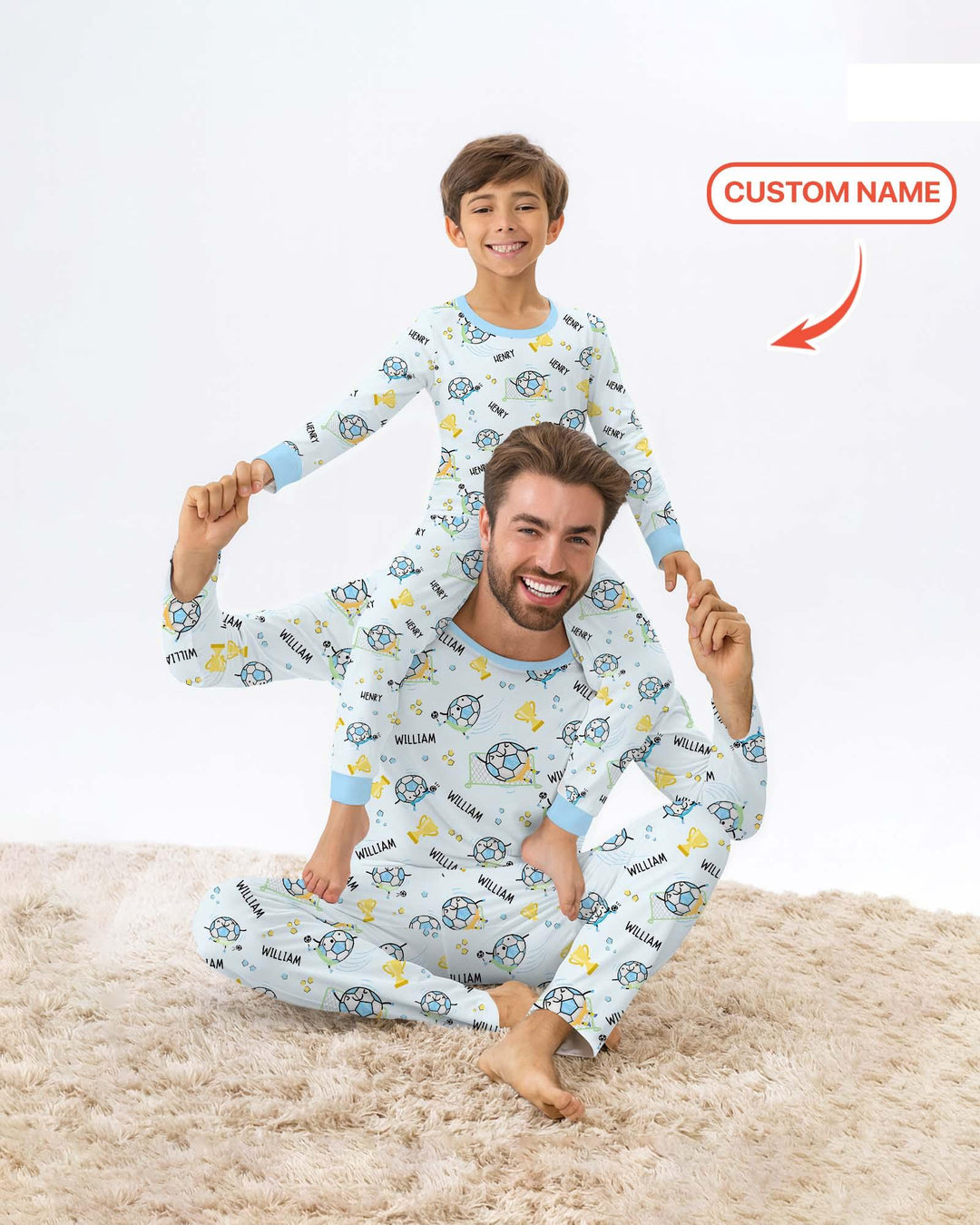 Custom Name Soccer Dad Team Matching Bamboo Men's Pajama Set