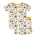 Yellow Camping Two Piece Short Sleeve Shorts Pajama Set , Yellow Camping Two Piece Short Sleeve Shorts Pajama Set - 12-18M